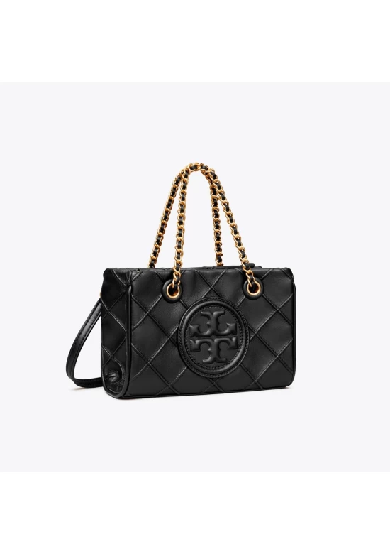 Tory Burch Mini Fleming Soft Chain Tote Black Women