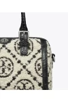 Tory Burch T Monogram Bouclé Mini Barrel Bag Black Women