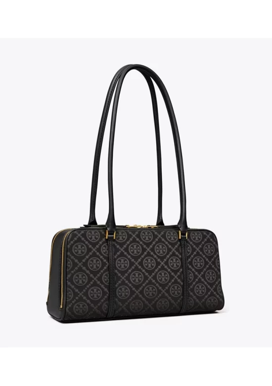 Tory Burch Small T Monogram Marshmallow Satchel Black Women