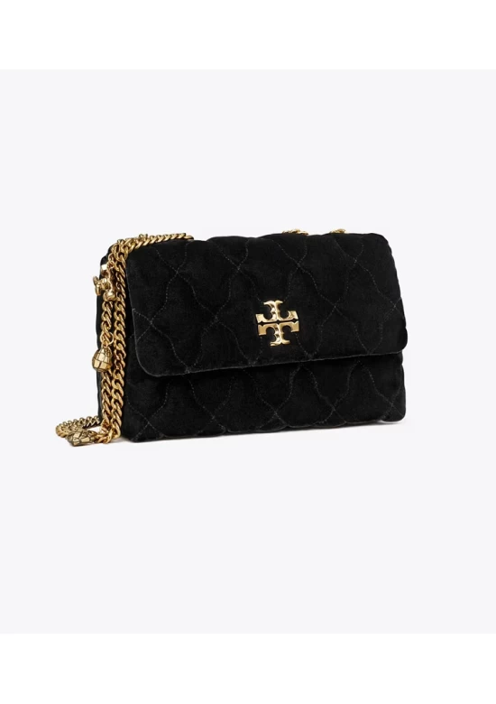 Tory Burch Small Kira Velvet Convertible Shoulder Bag Black Women