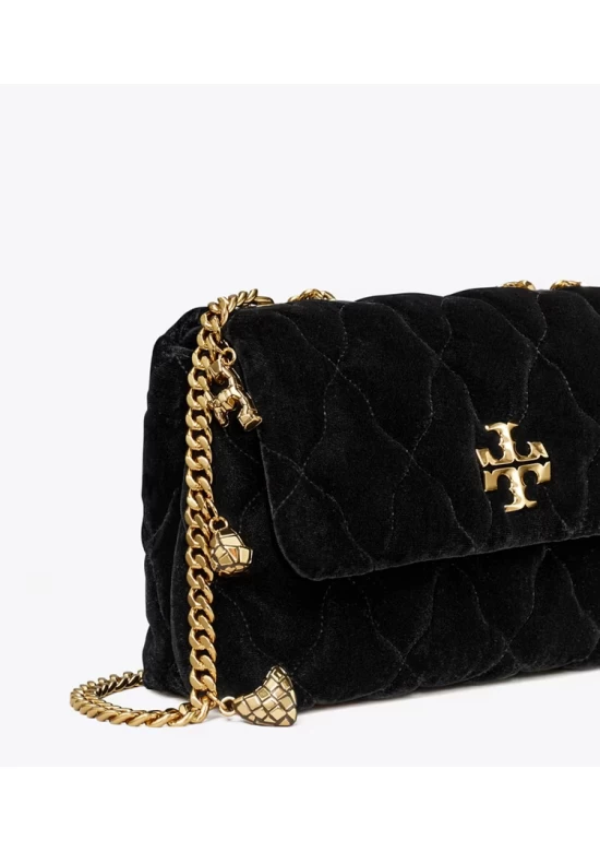 Tory Burch Small Kira Velvet Convertible Shoulder Bag Black Women