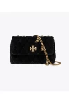 Tory Burch Small Kira Velvet Convertible Shoulder Bag Black Women