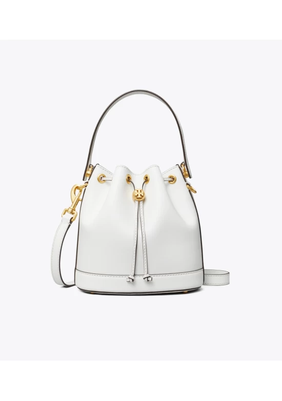 Tory Burch Leather Bucket Bag White Women