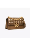 Tory Burch Miller Basket Weave Shoulder Bag Moose Women