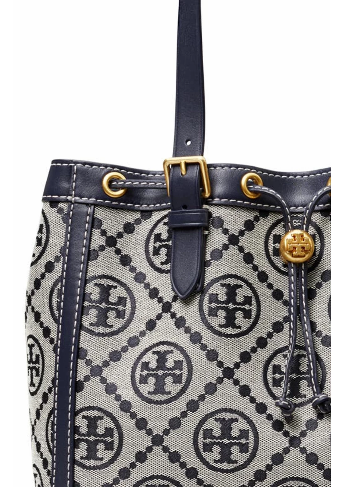 Tory Burch T Monogram Jacquard Drawstring Tote In Goldfinch