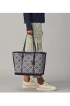 Tory Burch Perry Monogram Jacquard Triple Compartment Tote Bag Women