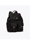 Tory Burch Nylon Flap Backpack Black Women