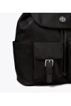 Tory Burch Nylon Flap Backpack Black Women