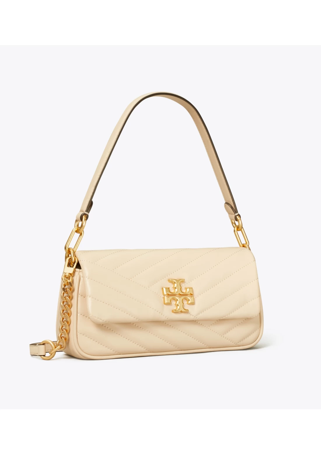 Tory Burch Small Kira Chevron Convertible Shoulder Bag - New Cream