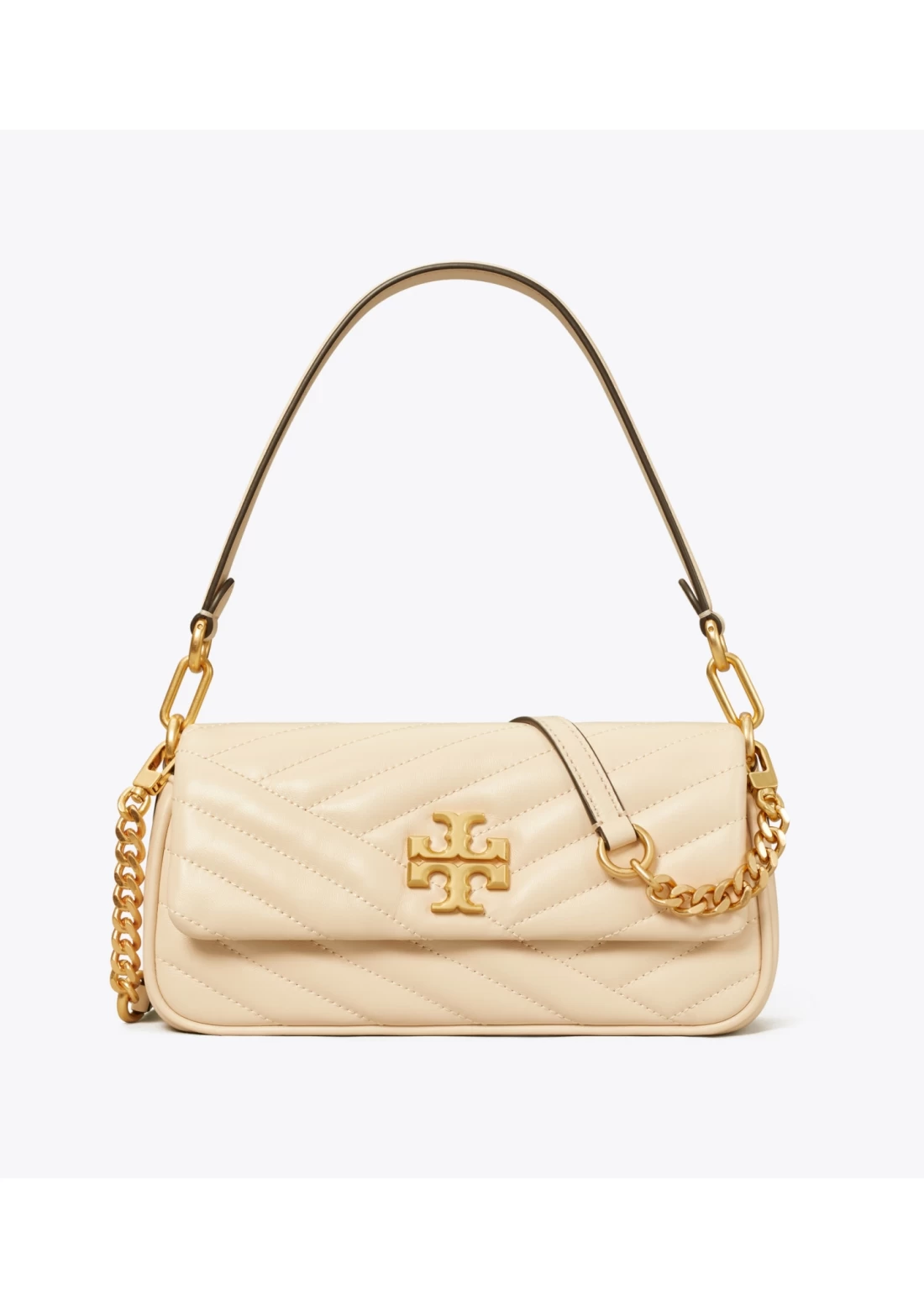 Tory Burch Small Kira Chevron Flap Shoulder Bag Cream White Women