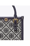 Tory Burch Mini T Monogram Tote Navy Women