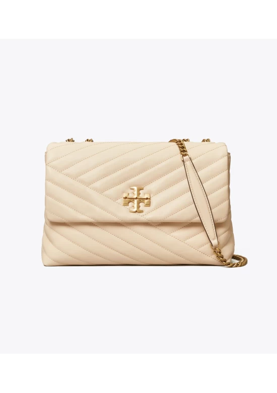 Tory Burch Kira Chevron Convertible Shoulder Bag Cream Women