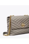 Tory Burch Kira Chevron Convertible Shoulder Bag Gray Women