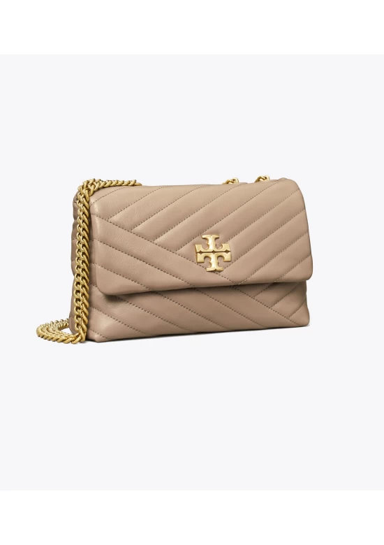 Tory Burch Small Kira Chevron Convertible Shoulder Bag Gray Heron Women