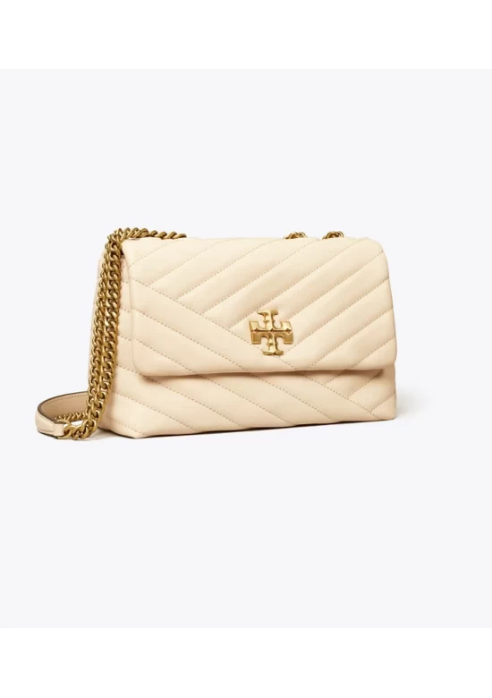 Tory Burch Small Kira Chevron Convertible Shoulder Bag New Cream Women