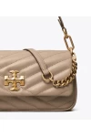 Tory Burch Small Kira Chevron Flap Shoulder Bag Gray Heron Women